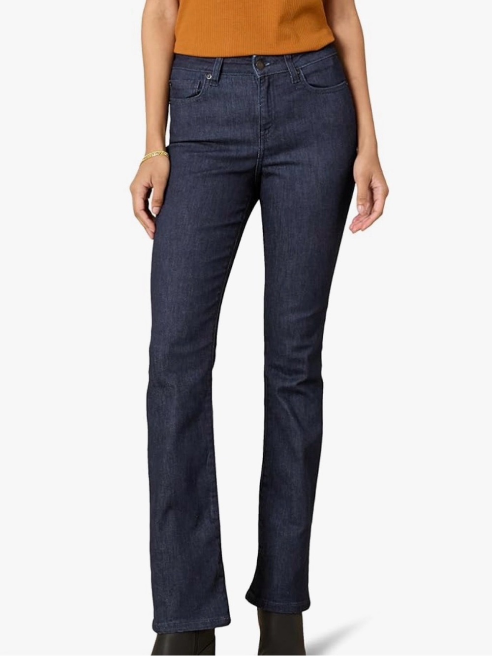 Amazon Essentials Mid Rise Dark Indigo Bootcut Jeans